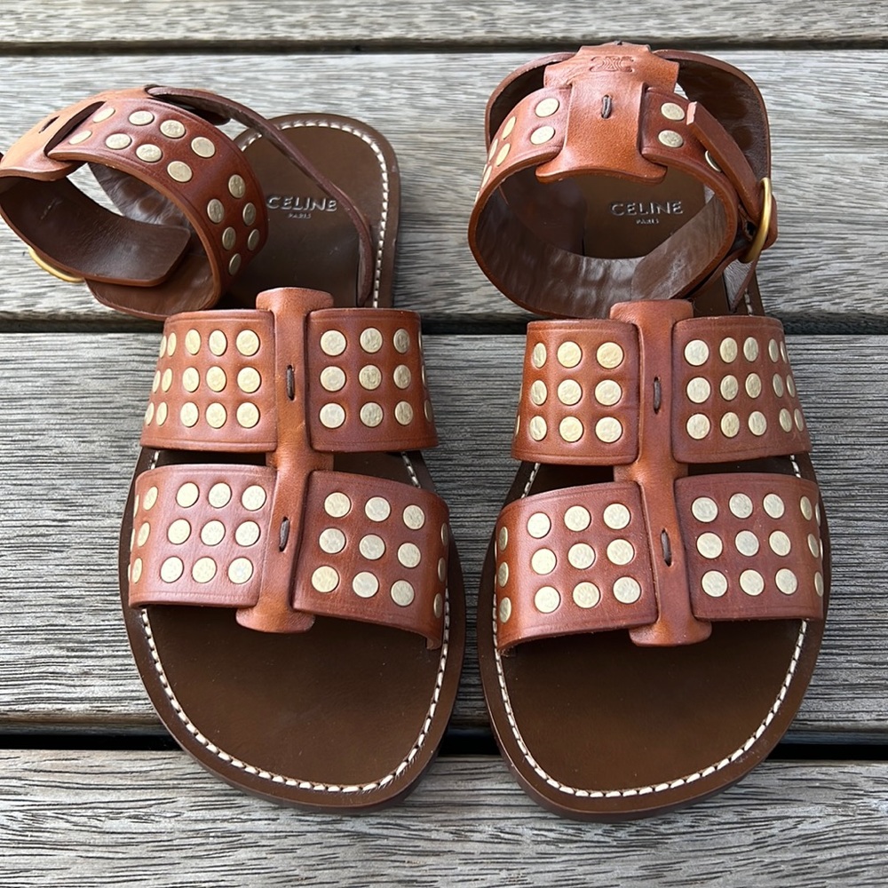 Celine Studded Gladiator Sandals